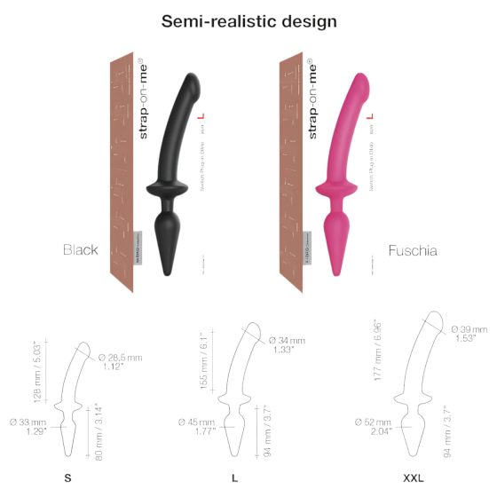 / Strap-on-me Switch Polorealistické XXL - 2v1 dildo (růžové)