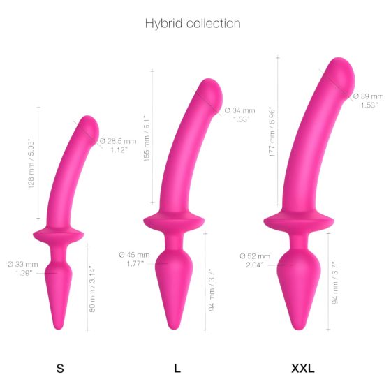 / Strap-on-me Switch Polorealistické XXL - 2v1 dildo (růžové)