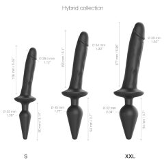   / Strap-on-me Swith Realistic XXL - 2v1 silikonové dildo (černé)