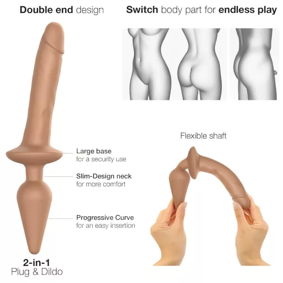 / Strap-on-me Switch Realistic L - 2v1 silikonové dildo (přírodní)