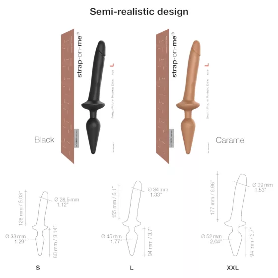 / Strap-on-me Switch Realistic L - 2v1 silikonové dildo (přírodní)