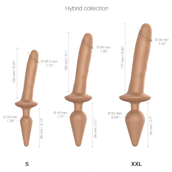 / Strap-on-me Switch Realistic L - 2v1 silikonové dildo (přírodní)