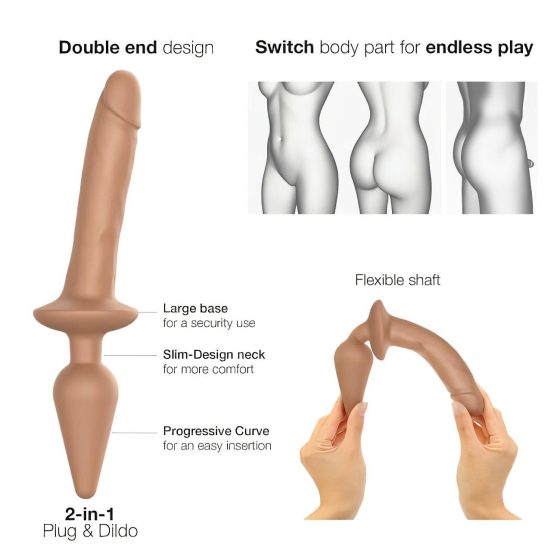 / Strap-on-me Switch Realistic XXL - 2v1 silikonové dildo (přírodní)