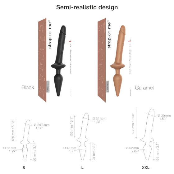 / Strap-on-me Switch Realistic XXL - 2v1 silikonové dildo (přírodní)