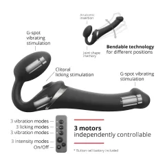   Strap-on-me - strap-on vibrátor s pulzací vzduchu - černý