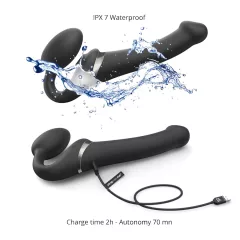   Strap-on-me - strap-on vibrátor s pulzací vzduchu - černý