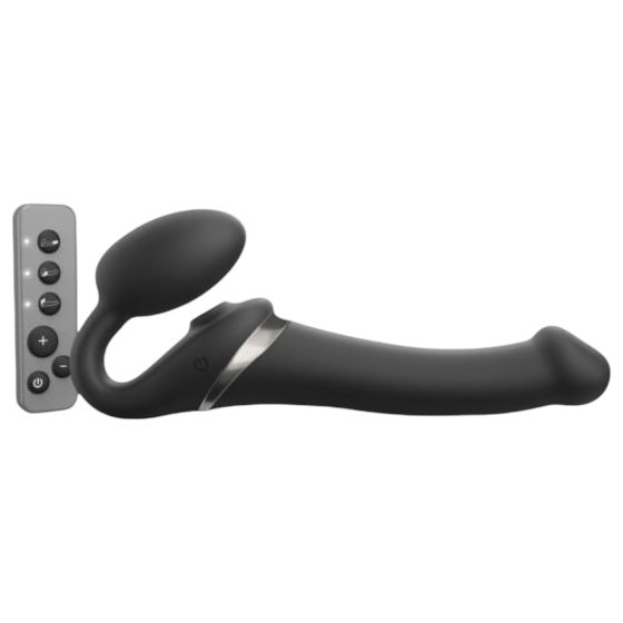 Strap-on-me M – vzduchové pulzy připevnitelný vibrátor (černý)