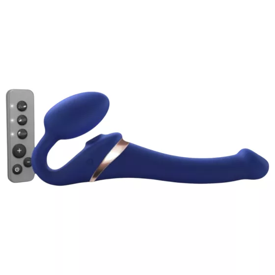 Strap-on-me S - připínací, vzduchovými vlnami stimulující vibrátor - (modrý)