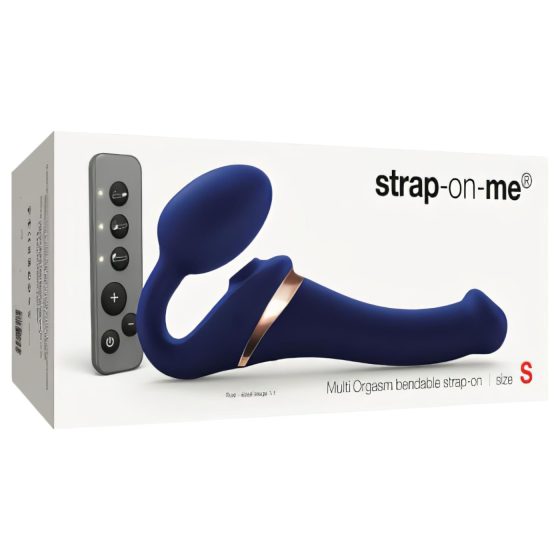 Strap-on-me S - připínací, vzduchový masážní vibrátor - (modrý)
