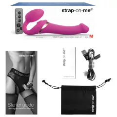   Strap-on-me M - připínací, vzduchovými vlnami stimulující vibrátor (růžový)