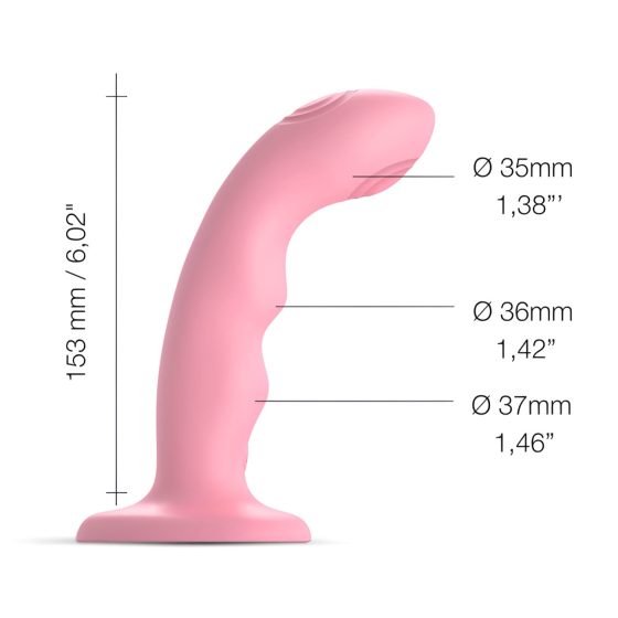 Strap-on-me M - vodotěsný, pulzující G-bod vibrátor (růžový)