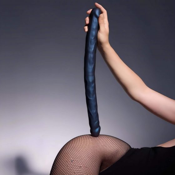 Strap-on-me - duální dildo (metalická modrá)