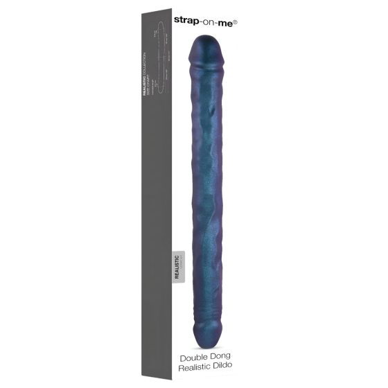 Strap-on-me - duální dildo (metalická modrá)