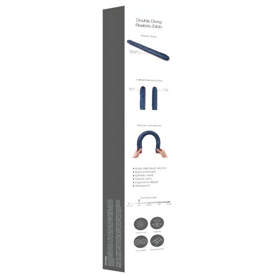 Strap-on-me - duální dildo (metalická modrá)