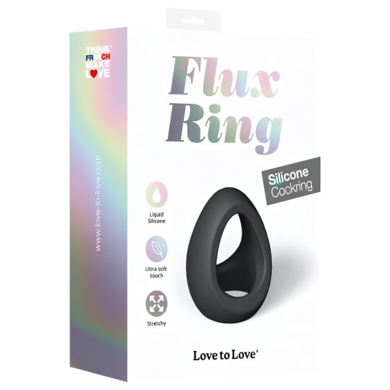 Love to Love Flux - silikonový erekční kroužek (černý)
