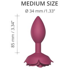   Love to Love Otevřené Růže M - silikonový anální kolík (červený)