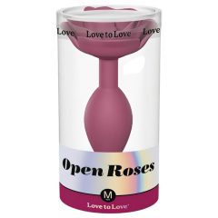   Love to Love Otevřené Růže M - silikonový anální kolík (červený)