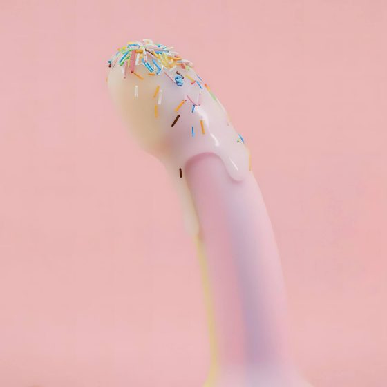 Dildolls Fantasia - přísavkový silikonový dildo (pruhovaný)