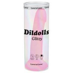   Dildolls Glitzy - silikonové dildo s přísavkou (růžová)