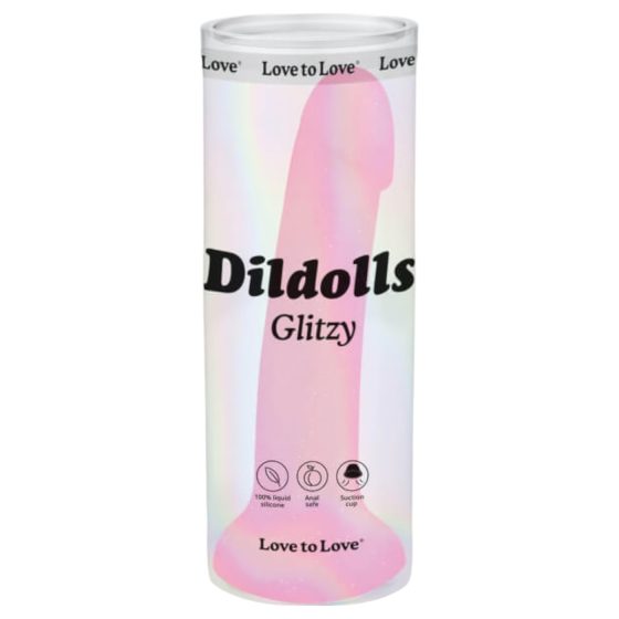 Dildolls Glitzy - silikonové dildo s přísavkou (růžová)