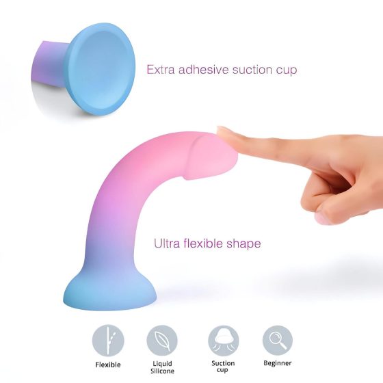 Dildolls Utopia - barevné silikonové dildo s přísavkou