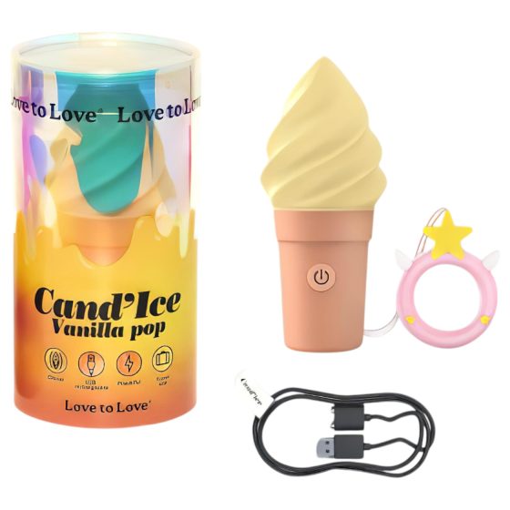 Love to Love Cand Ice - akumulátorový klitorální vibrátor (vanilka)