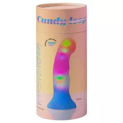   Love to Love Candy Loop - svítící silikonové dildo s LED (růžovo-modré) - 16,9 cm