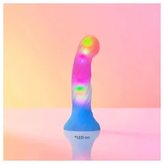   Love to Love Candy Loop - svítící silikonové dildo s LED (růžovo-modré) - 16,9 cm