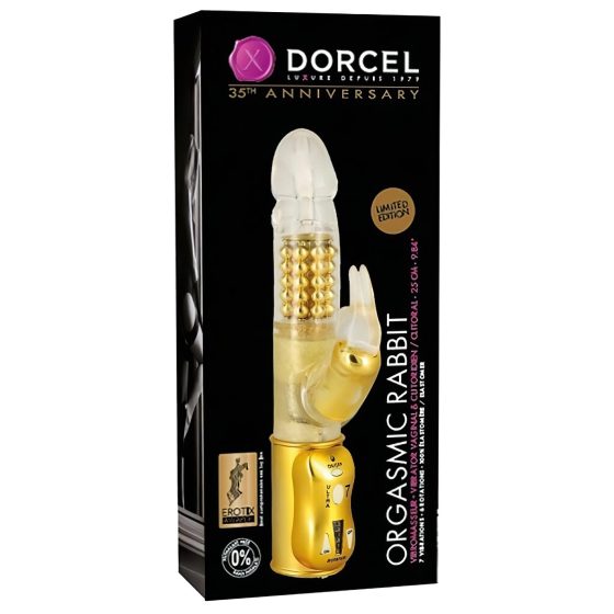 Dorcel Orgasmic Rabbit - zlatý vibrátor s dráždivým ramenem