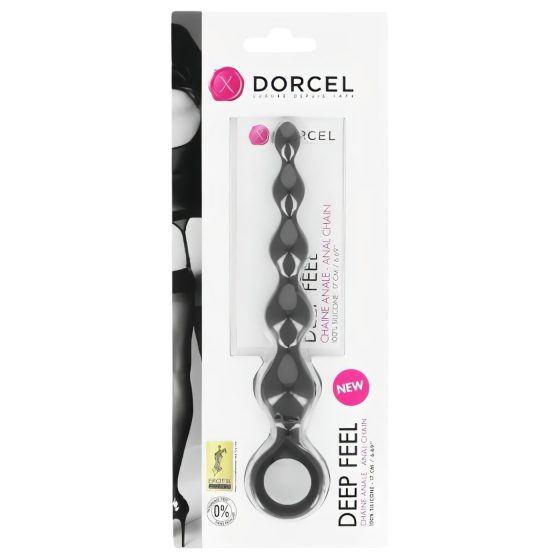Dorcel Deep Feel - perličkové anální dildo (černé)