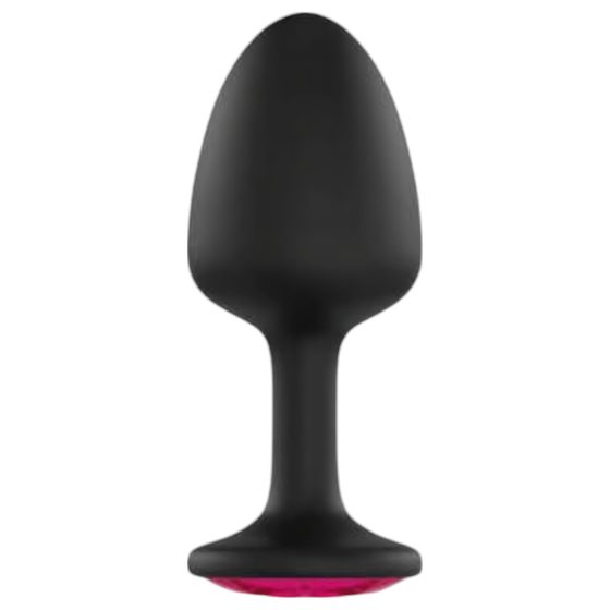 Dorcel Geisha Plug Ruby M - černý anální plug s růžovým kamenem
