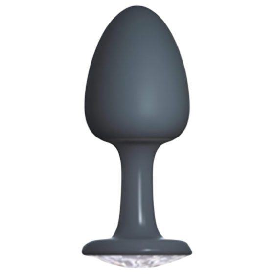 Dorcel Geisha Plug Diamant L - anální kolík s bílým kamenem (černý)