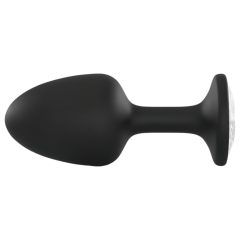   Dorcel Geisha Plug Diamant L - anální kolík s bílým kamenem (černý)