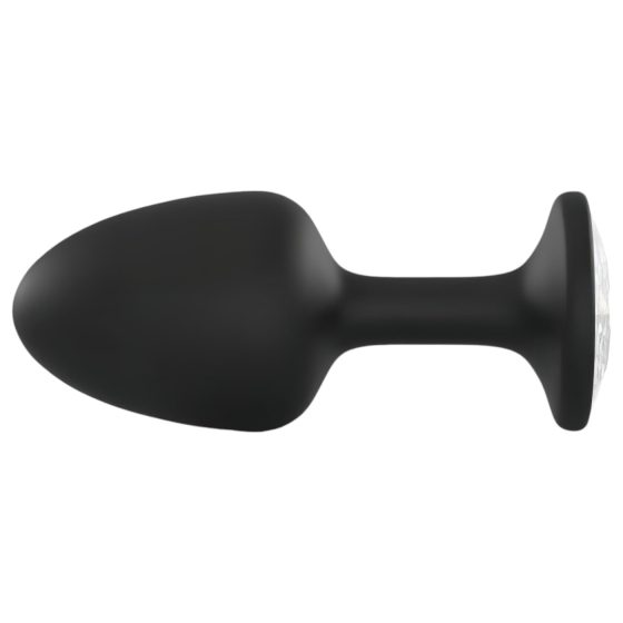 Dorcel Geisha Plug Diamant L - anální kolík s bílým kamenem (černý)