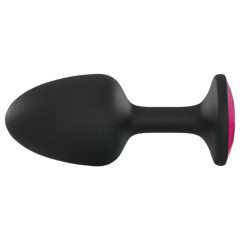   Dorcel Geisha Plug Ruby L - anální šperk s růžovým kamenem (černý)