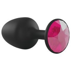   Dorcel Geisha Plug Ruby L - anální šperk s růžovým kamenem (černý)