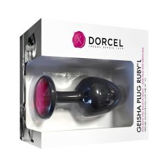   Dorcel Geisha Plug Ruby L - anální šperk s růžovým kamenem (černý)