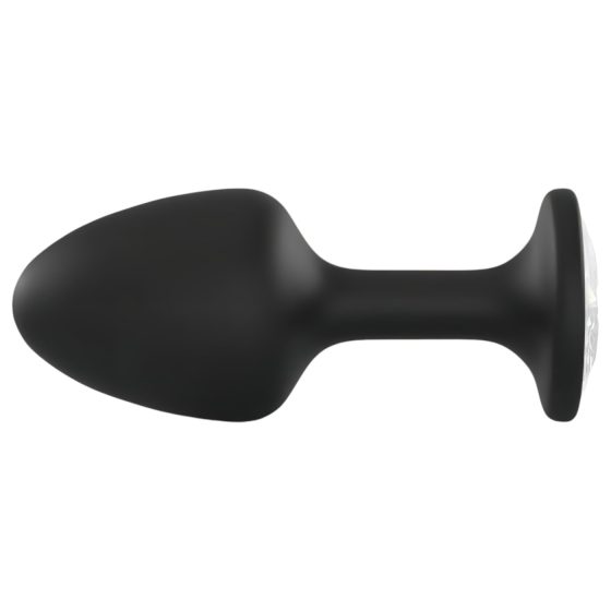 Dorcel Geisha Plug Diamond XL - anální kolík s bílým kamenem (černý)