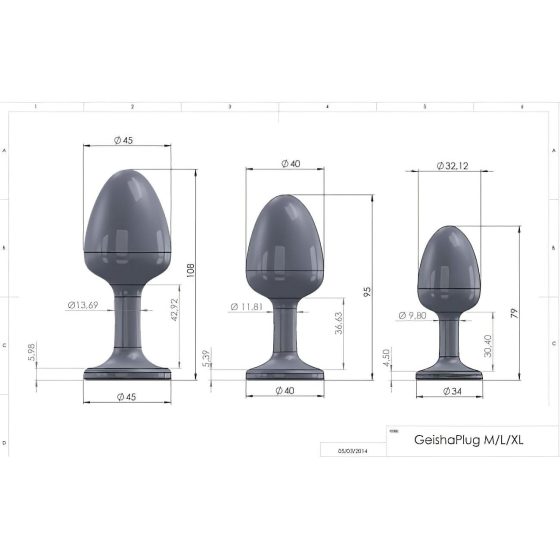 Dorcel Geisha Plug Diamond XL - černý anální kolík s bílými kamínky