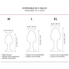   Dorcel Geisha Plug Ruby XL - anální kolík s růžovým kamenem (černý)