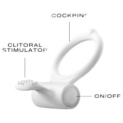   Dorcel - Fosforeskující vibrační erekční kroužek (bílý)