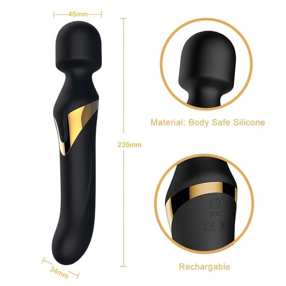 Dorcel Dual Orgasms Gold - 2v1 masážní vibrátor (černý)