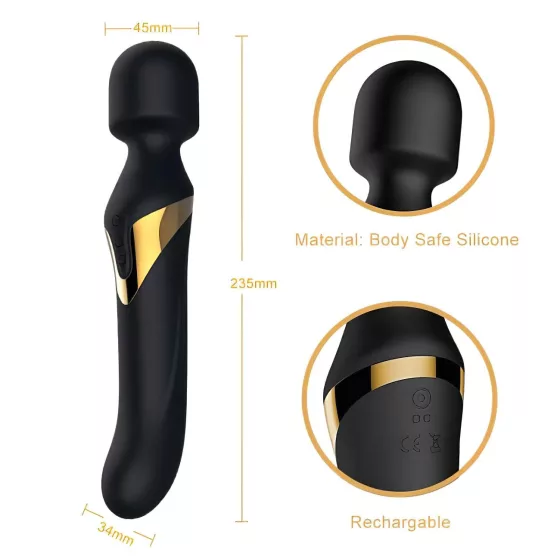 Dorcel - vibrátor a masážní hlavice 2v1 - duální stimulace - černý