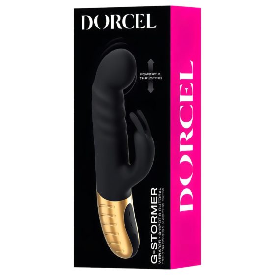 Dorcel G-stormer - akumulátorový vibrátor s posuvnými dráždidly (černý)