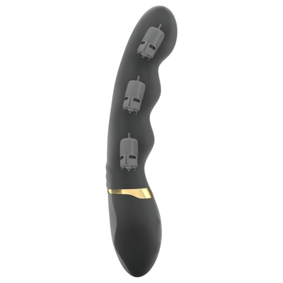 Dorcel Too Much 2.0 - akumulátorový vibrátor se 3 motory (černá-zlatá)