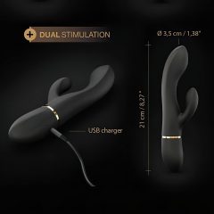   Dorcel Glam Rabbit - akumulátorový vibrátor s klitoriálním ramenem (černý)