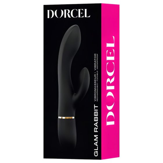 Dorcel Glam Rabbit - akumulátorový vibrátor s klitoriálním ramenem (černý)