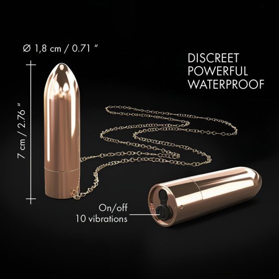 / Dorcel - dobíjecí, vodotěsný náhrdelníkový vibrátor (růžové zlato)