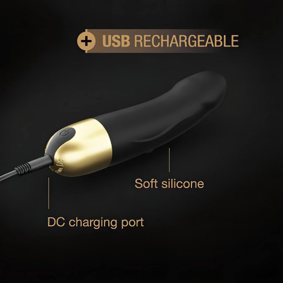 Dorcel Real Vibration S 2.0 - akumulátorový vibrátor (černozlatý)