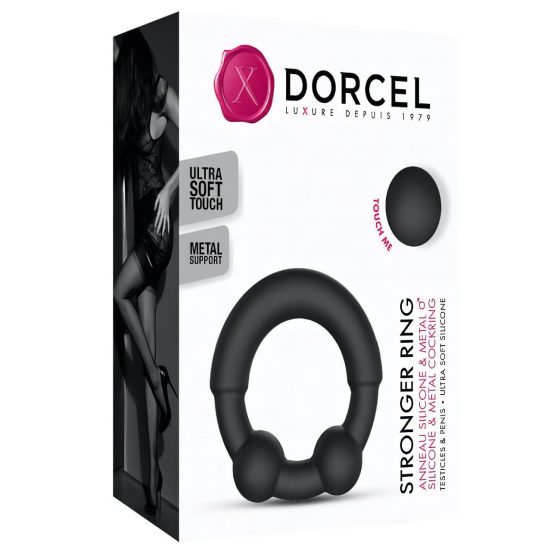 Dorcel Stronger Ring - kovový erekční kroužek (černý)
